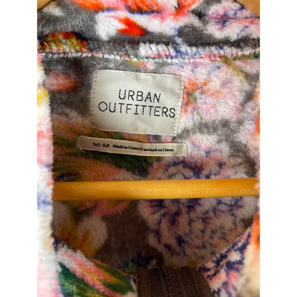 Urban‎ Outfitters Angela Cozy Floral Fleece Quarter Zip Pullover Size Medium - Picture 10 of 12